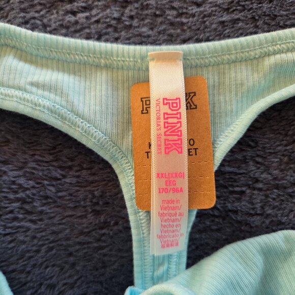 Victoria's Secret Pink! light Green ribbed cotton thong panties size XXL - Picture 3 of 3